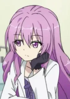 😶 58eb07d0 anime, meisje, paars haar, personage, cartoon telegram sticker