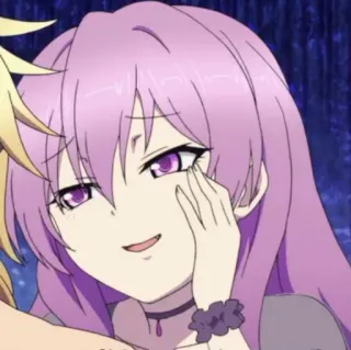 🤓 cfb6d6a6 Anime, Personage, Meisje, Paars haar, Cartoon telegram sticker