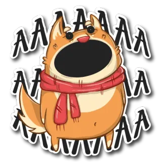 👁 a7ab59dd AAAAAAA собака, шарф, мультфильм, животное, милый, кричит, AAAAAAA telegram sticker