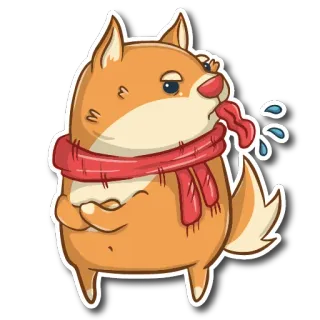 😤 abd17396 собака, сиба ину, шарф, милый, животное, мультфильм telegram sticker