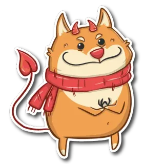 😈 ec88ed2d дьявол, демон, монстр, собака, мультфильм, наклейка telegram sticker