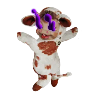 🐄 5943a2b6 koe, dier, kostuum, raar, paars, ogen telegram sticker