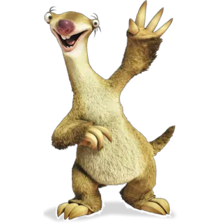 👋 17b1ec27 Sid Ice Age con lười, hoạt hình, kỷ băng hà, động vật, vui nhộn telegram sticker