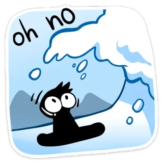 🥶 5e513320 oh no cartoon, wave, shocked, oh no, disaster, fear telegram sticker