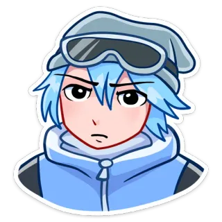 😠 6e93286c anime, manga, cartoon, winter, snow, character, sticker telegram sticker