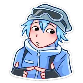 🥺 7a40c7ad anime, cartoon, smug, smirking, shy, cute telegram sticker