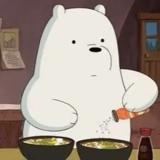 ❄️ 2c8a9eaf Ice Bear We Bare Bears gấu, hoạt hình, nấu ăn, muối, gấu Bắc cực, We Bare Bears telegram sticker