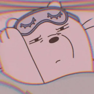 ❄️ 8939f477 Ice Bear We Bare Bears Bär, Cartoon, schlafend, verschlafen, Augenmaske telegram sticker