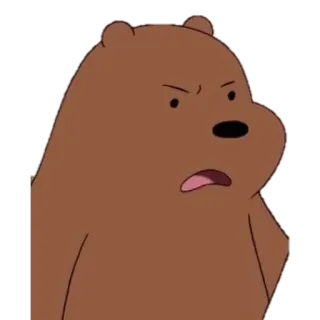 😟 0428a03a Grizzly Bear We Bare Bears niedźwiedź, kreskówka, zwierzę, śmieszne, Między nami misiami telegram sticker