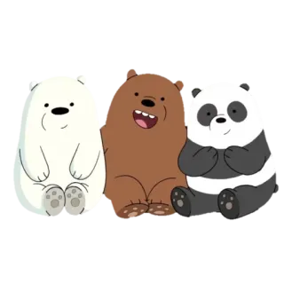 🥰 092cf15d We Bare Bears niedźwiedzie, kreskówka, animacja, słodkie, zwierzęta, Lodowy Miś, Grizz, Panda telegram sticker