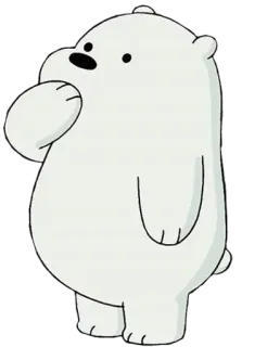 🤔 0e15f143 Ice Bear We Bare Bears Kreskówka, Niedźwiedź, Niedźwiedź polarny, Ice Bear, We Bare Bears telegram sticker