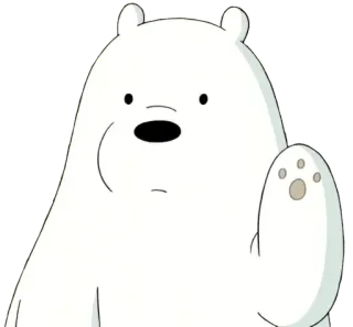 🖐 23e2f4c9 Ice Bear We Bare Bears Kreskówka, Niedźwiedź, Niedźwiedź polarny, Machanie, Zwierzę telegram sticker