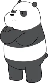 😠 31b46e7d Panda We Bare Bears Panda, Niedźwiedź, Kreskówka, We Bare Bears, Słodki, Zły telegram sticker