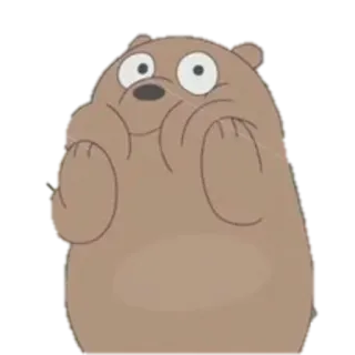 😳 321b48b6 Grizzly Bear We Bare Bears niedźwiedź, kreskówka, zwierzę, słodki, zabawny telegram sticker