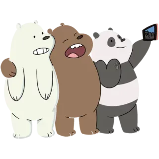 😍 33fe3fca Ice Bear We Bare Bears Kreskówki, Niedźwiedzie, We Bare Bears, Ice Bear, Grizz, Panda telegram sticker