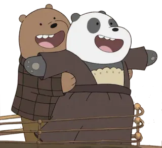 🖤 35c6c044 Bears We Bare Bears kreskówka, niedźwiedzie, We Bare Bears, przyjaźń, animowany telegram sticker