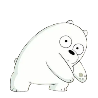 😳 476d62f7 Ice Bear We Bare Bears kreskówka, niedźwiedź, niedźwiedź polarny, We Bare Bears, animowany telegram sticker