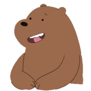 😃 51ad6785 Grizzly We Bare Bears Kreskówka, Niedźwiedź, Grizzly, We Bare Bears, Animacja telegram sticker