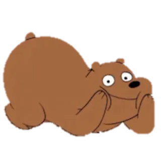 😊 6d2060c2 Grizz We Bare Bears niedźwiedź, kreskówka, słodki, zwierzę, postać telegram sticker