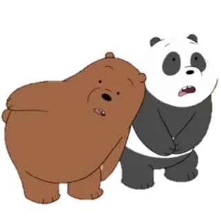 😍 6e9049f0 Kreskówka, Niedźwiedzie, Animacja, We Bare Bears, Panda, Grizzly telegram sticker