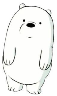 🙂 87df9ba0 Ice Bear We Bare Bears Kreskówka, Niedźwiedź, Niedźwiedź polarny, We Bare Bears, Biały, Zwierzę telegram sticker