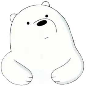 🙄 9496b6d2 Ice Bear We Bare Bears kreskówka, niedźwiedź, niedźwiedź polarny, słodki, zwierzę telegram sticker