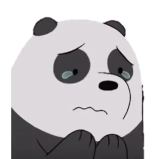🥺 a18cf373 Panda We Bare Bears kreskówka, smutny, płacz, panda, We Bare Bears telegram sticker