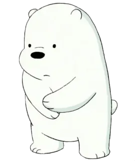 😕 c5c3faca Ice Bear We Bare Bears Kreskówka, Niedźwiedź, Niedźwiedź polarny, We Bare Bears, Ice Bear telegram sticker