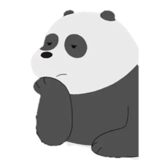 🤨 df354fb2 Panda We Bare Bears panda, niedźwiedź, kreskówka, smutny, myślący, we bare bears telegram sticker