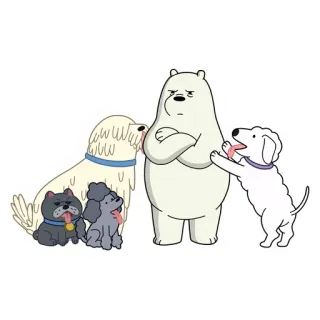 🐶 07fcb922 Ice Bear We Bare Bears Orso Bianco, Cane, Cani, Cartone animato, Animale, We Bare Bears telegram sticker