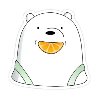 😁 47c133fb Ice Bear We Bare Bears orso polare, we bare bears, cartoni animati, fetta d'arancia, orso telegram sticker