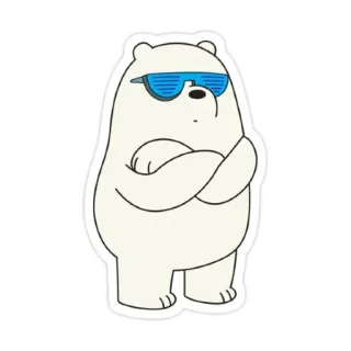 😎 576e8c34 Ice Bear We Bare Bears Ice Bear, Siamo solo orsi, cartone animato, orso, occhiali da sole, cool telegram sticker
