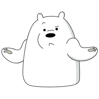 🤷 e56e8a83 Ice Bear We Bare Bears Cartone animato, Orso, Orso polare, We Bare Bears, Scrollata di spalle, Animale telegram sticker