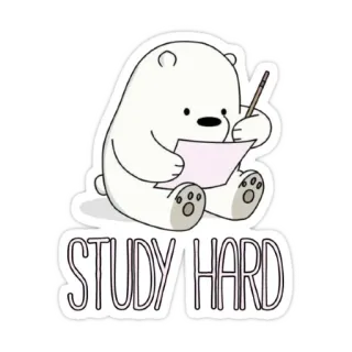 🧑‍🎓 fbc47b6c STUDY HARD orso polare, studio, difficile, motivazione, cartone animato, animale, orso telegram sticker