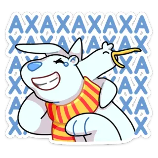 🤣 7614ca9f AXAXAXAXA 动物, 狗, 卡通, 笑, 贴纸, 围巾 telegram sticker