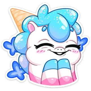 😁 ece44cc1 единорог, мороженое, милый, наклейка, мультик, каваий, магический telegram sticker