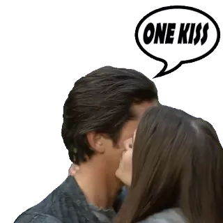 😘 5841c44f ONE KISS ciuman, romantis, cinta, sayang whatsapp sticker