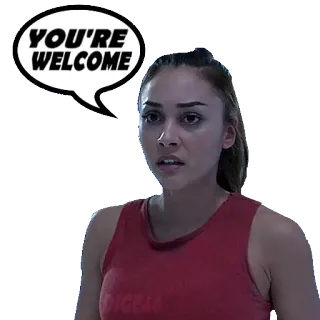 😌 66fed040 YOU'RE WELCOME wanita, gelembung ucapan, sama-sama, orang whatsapp sticker