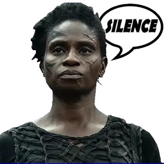 🤐 9376f469 SILENCE diam, wanita, wajah, gelembung ucapan whatsapp sticker