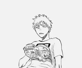 🌟 b3b6beba Jump Mangá, Anime, Desenho, Preto e branco, Leitura, Jump telegram sticker