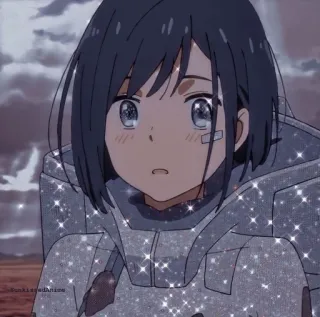 🫐 69e08679 Ichigo Darling in the Franxx anime, Ichigo, Darling in the Franxx, animated character, female character, animation telegram sticker