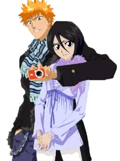❤ 8563610f Ichigo Bleach Anime, Personagens, Bleach, Ichigo, Rukia telegram sticker