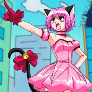 😤 cc7d5981 Ichigo Momomiya Tokyo Mew Mew อนิเมะ, สาวน้อยเวทมนตร์, สาวหูแมว, สีชมพู, น่ารัก telegram sticker