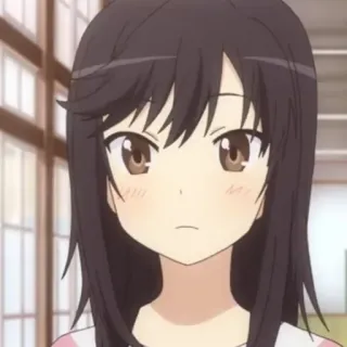 🌈 59900617 fille anime, personnage, dessin animé, femme, portrait, brune telegram sticker