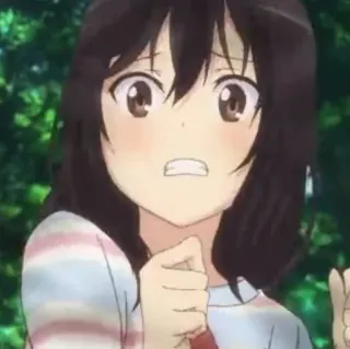 🌈 651213e5 Anime, Fille, Dessin animé, Portrait, Émotionnel, Inquiet telegram sticker