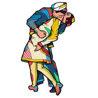 💋 59accb4f hôn, yêu, cặp đôi, ôm, lãng mạn, sặc sỡ, nghệ thuật telegram sticker