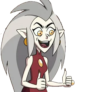 👍 a68b84be Eda Clawthorne The Owl House kartun, penyihir, jempol ke atas, tersenyum, bahagia, karakter telegram sticker