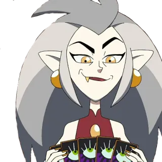 🃏 d4a82863 Eda Clawthorne The Owl House kartun, penyihir, sihir, fantasi, The Owl House, Eda Clawthorne, kartu telegram sticker