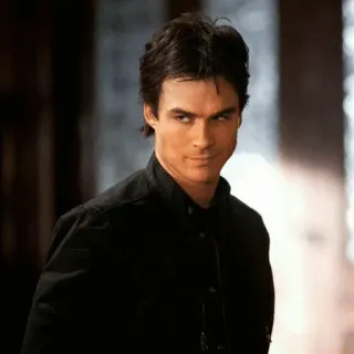 🦇 6d8e7820 Damon Salvatore The Vampire Diaries wampir, Ian Somerhalder, mroczny, przystojny, zamyślony telegram sticker