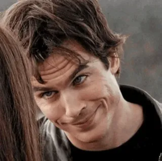 🦇 7a0bcc9c Damon Salvatore The Vampire Diaries wampir, serial TV, nadprzyrodzone, uśmiech, atrakcyjny, mężczyzna telegram sticker